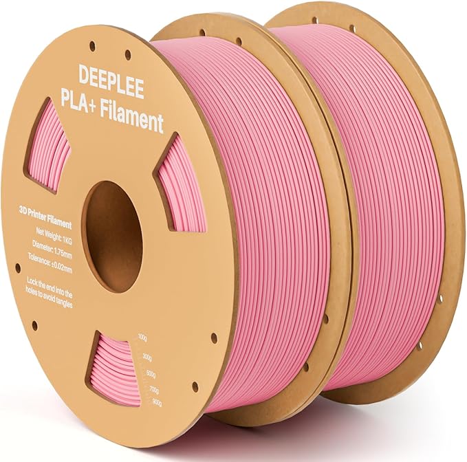 PLA+ 1.75mm 3D Printer Filament, PLA Plus with Dimensional Accuracy +/- 0.02mm, Higher Strength and Toughness, Neatly Wound, No Clogging, Fits for Most FDM 3D Printers, 2 Pack 1kg Pink