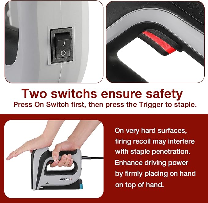 Arrow Electric Staple Gun Kit, Corded Stapler with 3750 Pieces T50 1/4", 3/8", 1/2" Staples, for Upholstery Professional and DIY Projects, T50ACD