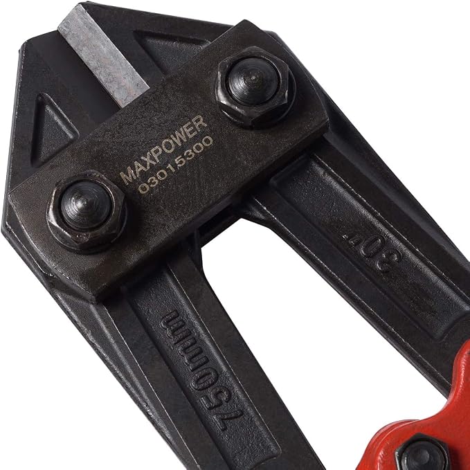 MAXPOWER 30 Inch Heavy Duty Bolt Cutter | Drop-Forged Chromoly Steel Blades for Maximum Cutting Force | Soft Rubber Grip Handles for Secure & Comfortable Use | Cuts Padlocks, Chains, Bolts, Wire Mesh