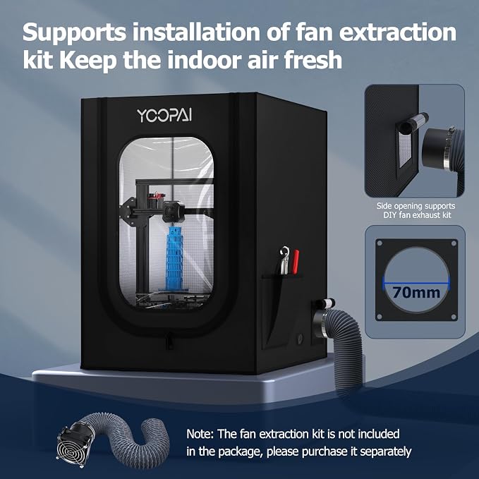 YOOPAI 3D Printer Enclosure, Dustproof Tent Constant Temperature Protective Cover for Creality Ender 3 V3 SE/KE/Ender 3/Ender 3 Pro/Ender 3V2/Ender 3 S1/ For Anycubic Elegoo Printers, 29.5×25.6×21.6"