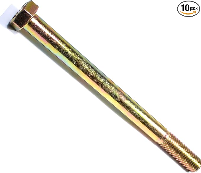 Hard-to-Find Fastener 014973254766 Grade 8 Coarse Hex Cap Screws, 5/8-11 x 8, Piece-10, Yellow