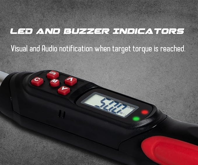 Tapha Tools Digital Torque Screwdriver 0.44-4.42 in-lbs (5-50 cN-m / 0.51-5.1 kg-cm) Torque Range, Accurate to ±2% Dual Direction, LED and Buzzer Notification, Preset Memory (SPN-T05BN)