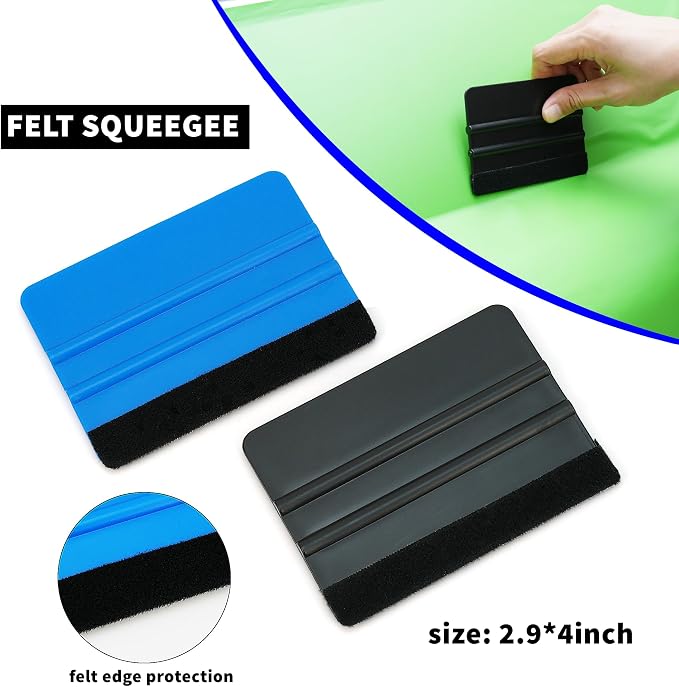 Umaki Vehicle Vinyl Wrap Tool Kit, Window Tint Application Kit, Car Window Film Install Kit, with Window Squeegee, Plastic Squeegee, Edge Wrap Squeegee, Retratable Knife & 9mm Blades, Razor Cutter