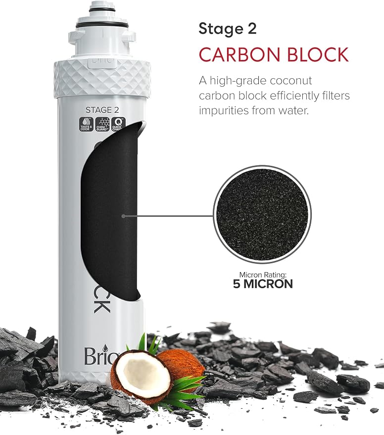 Brio Water Cooler Filter Replacement - Stage-2: Carbon Block - for models CLPOU320SLUVF2, CLPOU520UVF2, CLCTPOU620UVF2, CLCTPOU520UVF2