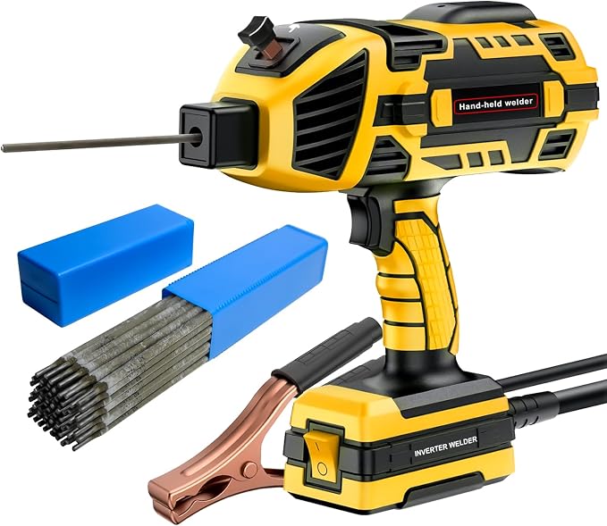 Handheld Welding Machine 110V 120A Portable Electric Welding Machine IGBT Inverter Stick Welder & 1/8" Welding Rod 4.5LB