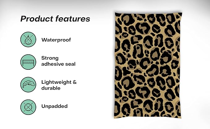 Package Mint Poly Mailers 6 x 9 200 Pack | Waterproof & Tear Resistant Mailing Envelopes for Small Business Supplies | Shipping Bags for Clothes | Cute Shipping Bags for Small Business - Leopard