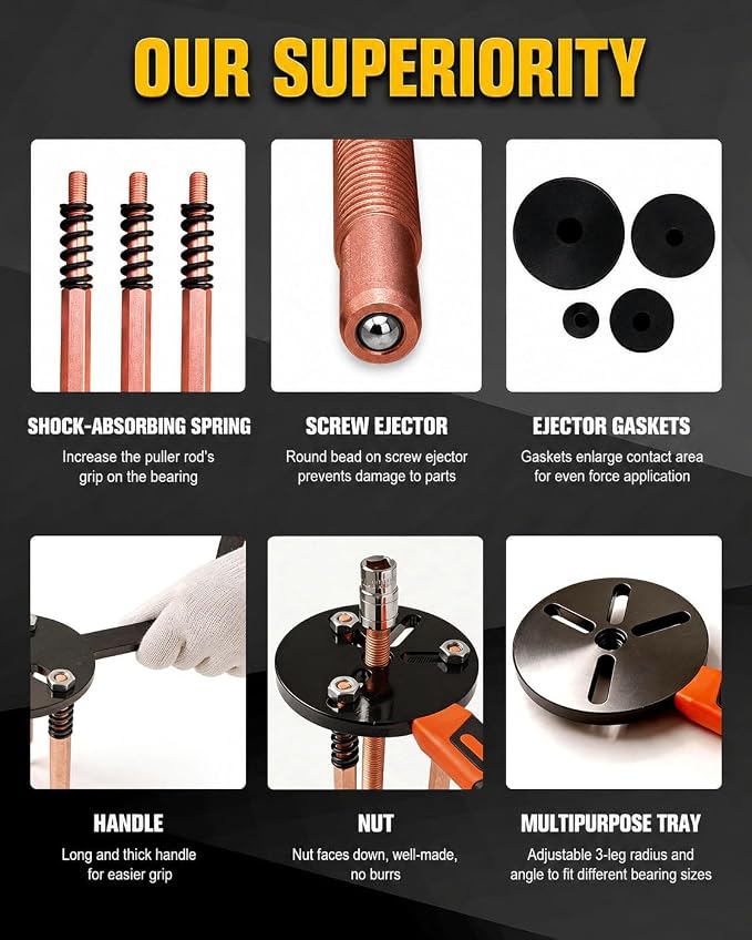 INCENDIOS 55-in-1 Bearing Puller Set, Blind Hole Bearing Removal Tool with Internal & External Bearing Puller Tools, Inner Outer Bearing Separator Kit for Automotive Motorcycle Industrial Repair
