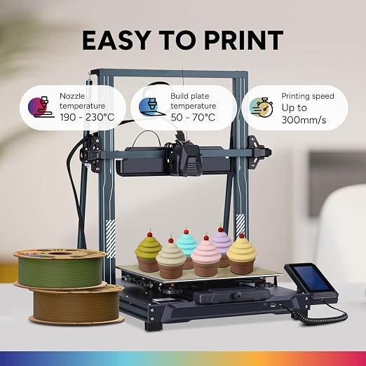 OVERTURE Matte PLA 1.75mm, Low Warp & Smooth Finish 3D Printer Filament | Frosted Matt Finish Hides Layer Lines, 1kg Spool (2.2lbs) Cardboard Spool, Fit Most FDM Printer (Matte Army Green)
