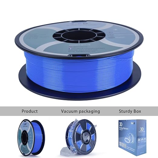 ZIRO PLA Filament 1.75mm, Pure Color 3D Printer Filament, PLA PRO Basic Color Series, 1.75MM 1KG Spool, Fit Most FDM Printers, Blue