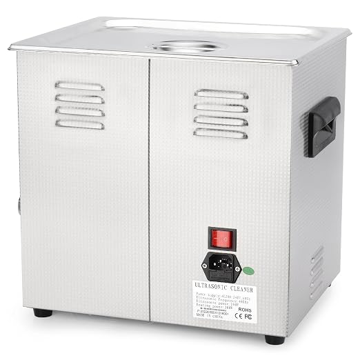 stonylab Ultrasonic Cleaning Machine, 304 Stainless Steel All-Purpose Ultrasonic Cleaner with Mechanic Control Panel of Heating and Timer for Laboratory 40kHz 110V, 10L