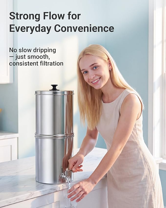 AQUA CREST Gravity Water Filter, Replacement for Berkey® BB9-2® Black Carbon Filter, Compatible with Purewell®, ProOne®, Waterdrop Gravity Water Filter System, NSF/ANSI 42&372 Certified, 2 Pack