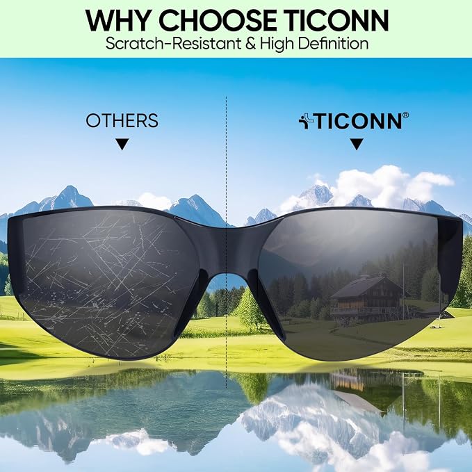 TICONN Clear Safety Glasses for Men and Women, Safety Goggles with Scratch Impact Resistant Meets ANSI Z87.1 Standard
