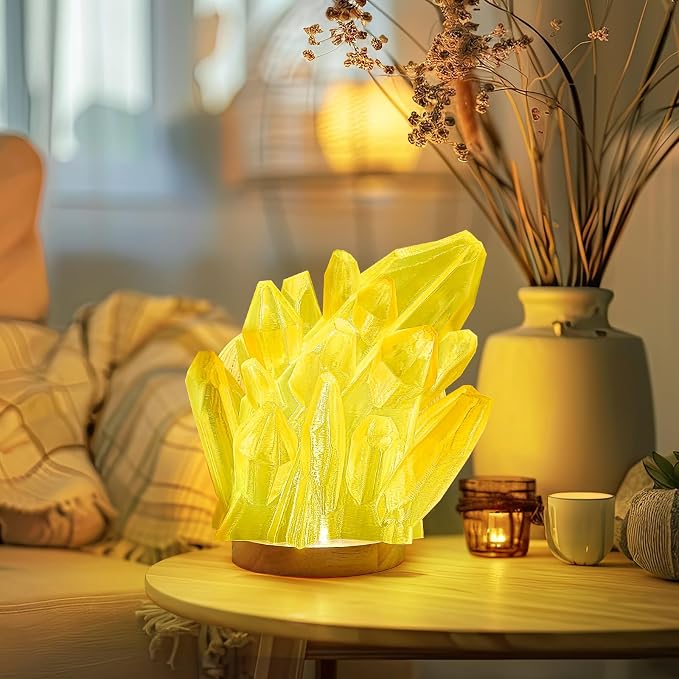 IEMAI Clear PLA Filament 1.75mm Yellow 1kg, Glossy Transparent Finish 3D Printer Filament Up to 600mm/s High Speed Printing for Lampshades, Home Décor & Creative DIY