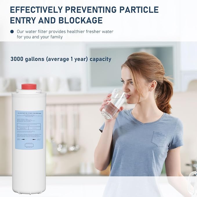 51300C Water Replacement Filter Compatible with Elkay 51300C EWF3000, and Ezh20 Bottle Filling Station, 3000 Gallon Water Filter Replacement for ERF750, 51299C, 55898C (No Chip) 1 Pack