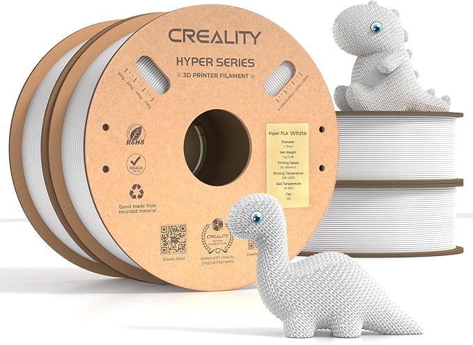 Creality Hyper PLA Filament 4KG, Up to 600mm/s High Speed 3D Printer Filament PLA 1.75mm, No-Tangling Stronger Toughness Fit Most 3D Printers