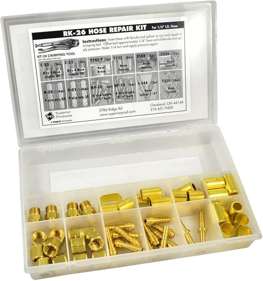 Without Crimping Tool - Superior RK-26 1/4" Hose Repair Kit Western