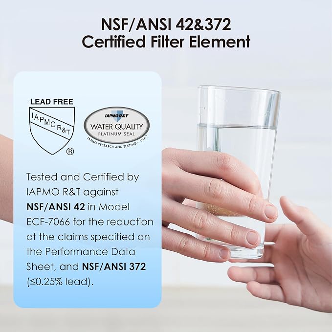 Waterdrop Gravity Water Filter, Replacement for Berkey®, Purewell®, ProOne®, BB9-2® Black Filters & PF-2® Fluoride Filters, Waterdrop Gravity Water Filter System, NSF/ANSI 372 Standard, Combo Pack