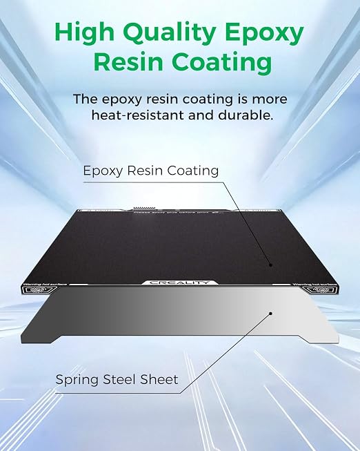 Creality Official K2 SE Build Plate, 235x237mm Textured Epoxy Resin Sheet, Magnetic Flexible Removable Spring Steel Printing Plate 3D Printer Bed Plate for k2 SE Combo (Without Magnetic Base)