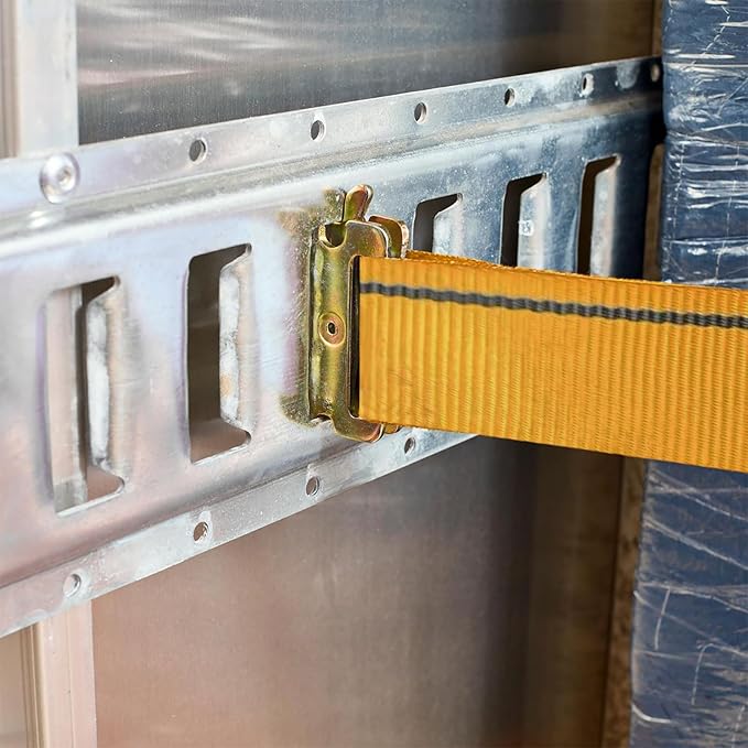 XSTRAP STANDARD 4 Pack E-Track Ratchet Straps 2" x16', 4400 LBS Break Strength Interior Van Solution Heavy Duty Tie Down Strap for Moving, Truck, Trailers, Motorcycles, Kayaks, Car Roof, Orange