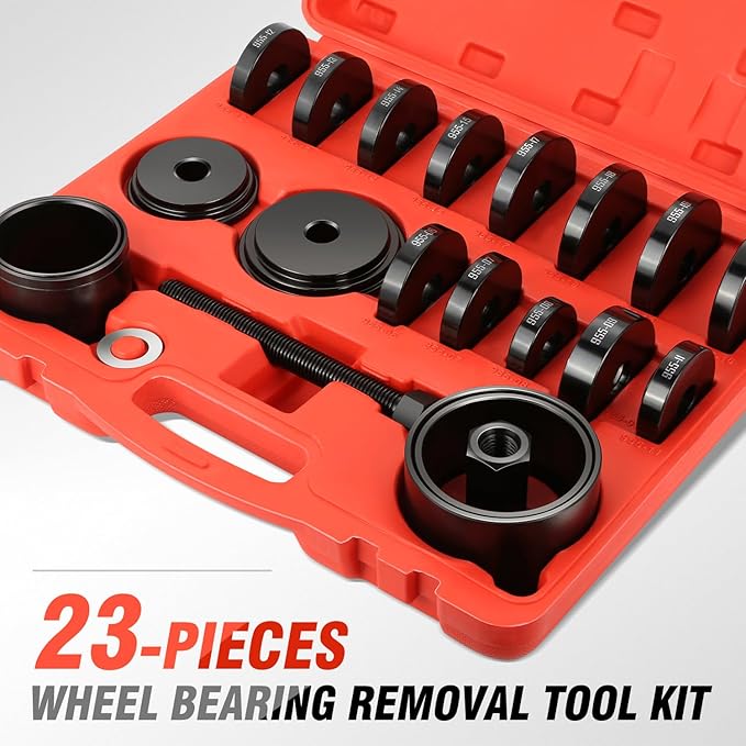 DNA Motoring 23pcs Front Wheel Drive Bearing Removal Installation Tool Set, Wheel Bearing Puller Adapters Kit, TOOLS-00574