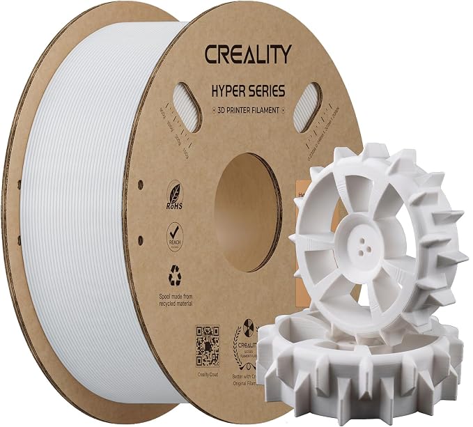 Creality ABS Filament 1.75mm 1KG, High-Speed 3D Printer ABS Filament Up to 350mm/s, High Impact Resistance, Odorless Non-Toxic and Without Stringing or Clogging, Fit Most FDM 3D Printers, White