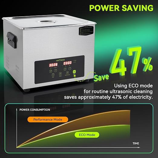Commercial Ultrasonic Cleaner, ECO Mode, Heating, Degas Mode, ECO Energy-Saving Ultrasonic Cleaning Machine Excellent for Labs,Carburetor,Jewelry,Dentures,Automotive & Industrial Parts. (15L)