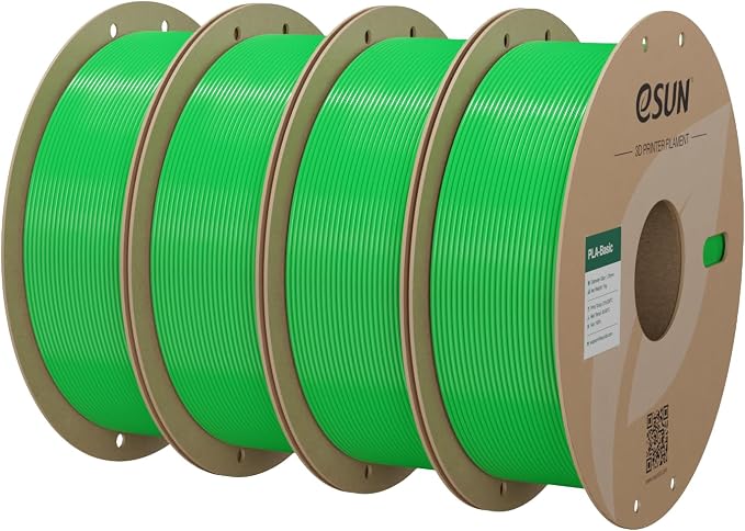 eSUN PLA Basic Filament 1.75mm, 3D Printer Filament High Speed PLA for Fast Printing, 1KG Spool, 4 Spools 3D Printer Filament, Green