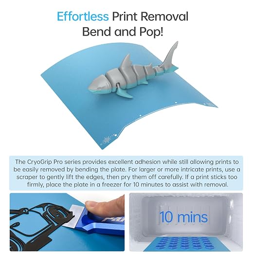 BIQU CryoGrip Pro Frostbite Cold Build Plate 235x235mm for Adventurer 5M Pro/5X/Ender 3 V3 SE/3 V2/3 S1 Pro/3 V2 Neo/3 Pro/Ender 5 Pro/Kobra 2 Pro/Neptune 3 Pro/4, Room Temperature Printing