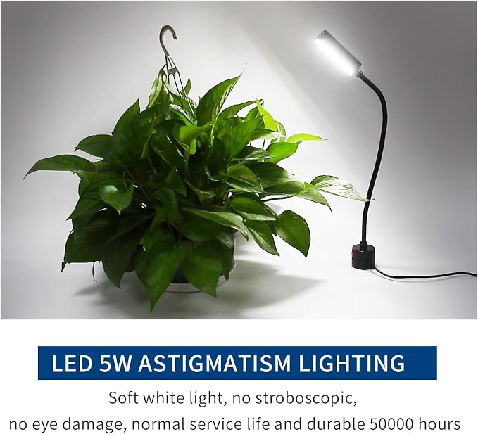 Led Magnetic Work Light 21 LEDs 300mm FlexibleGooseneck lamp 500 Lumens 120 Volt for SewingMachine Lathe Milling Drill Press Industrial Lighting