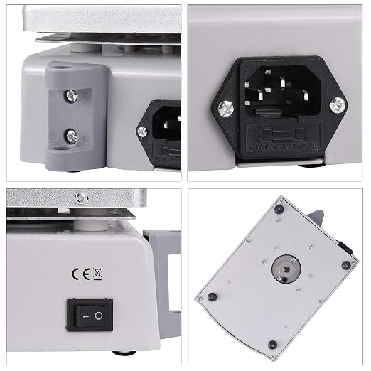Slendor Magnetic Stirrer Hot Plate Mixer 3000ml Stirring Capacity 6.7 x 6.7 inch Max 520°F Hotplate and 100-2000 RPM Stirrer, Stirring Bar & Support Stand Included