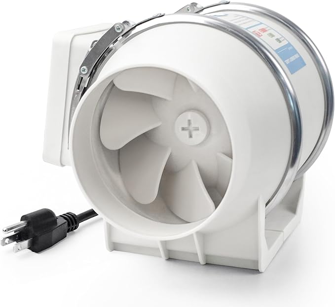 Voltset 4 Inch Duct Fan, Inline Ventilation Exhaust Fan, 280 CFM Duct Intake High Efficiency Air Fan for Vent Bathroom, Kitchen, Grow Tent, Hydroponics, 3D Printer