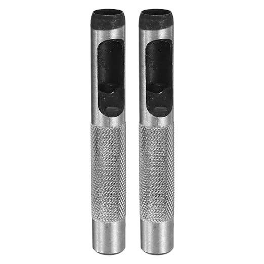 HARFINGTON 2pcs Leather Round Hole Punch, 10mm Hollow Hole Puncher Cutter Carbon Steel Circle Hole Punching Cutting Tool for Belt/DIY Leather Craft