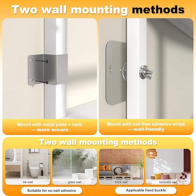 Behind the Door Bookshelf, Space Saving Metal Slim Shelf After Door | Tall Narrow Wall Mounted Storage Cabinet, Behind Door Standing Bookcase with Hooks for Books Bedroom Living Room Office