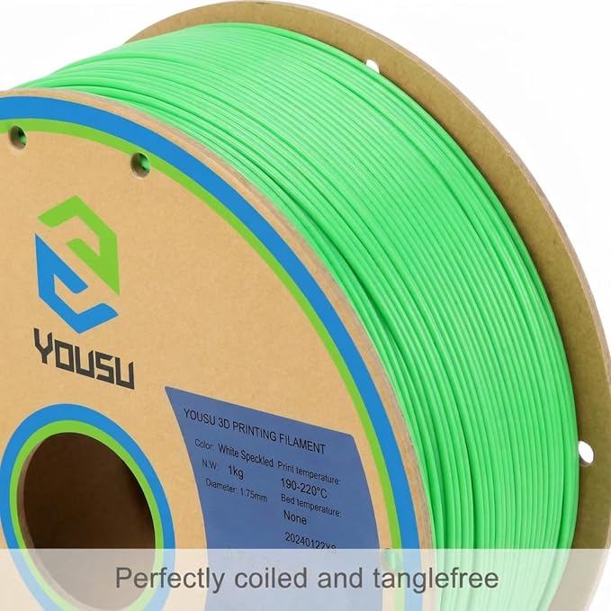 YOUSU Green PVB Filament 1.75 mm for 3D Printer & 3D Pen 1 kg (2.2 lbs), Print As Easy as PLA Filament, can be Polished with Alcohol to get Smooth Surface.