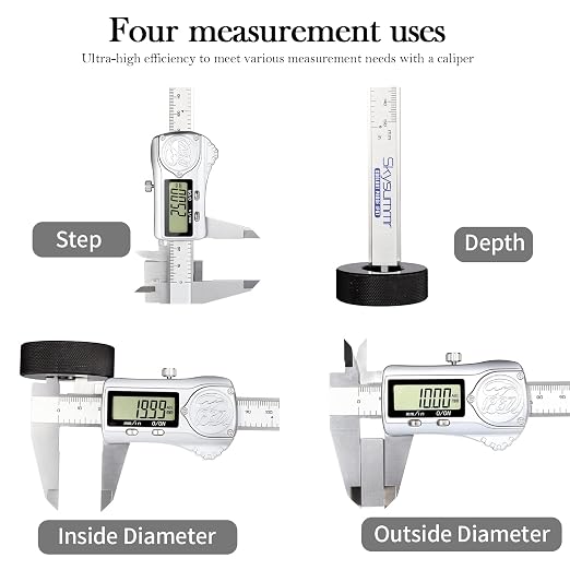 IP67 Absolute Origin Waterproof Digital Vernier Caliper Measuring Tool Stainless Steel, 0-8 inch/200mm, 0.01mm Resolution, in/mm Conversion