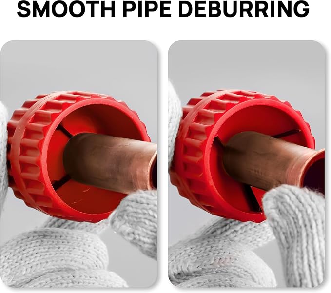 TURBRO HVAC FlaringTool Kit for 1/4 to 3/4in Pipes, 45 Degree Eccentric Cone Type, 2 Flaring Splints, Single Flaring Tool with a Pipe Cutter and Deburring Reamer, for Copper and Aluminum Pipes