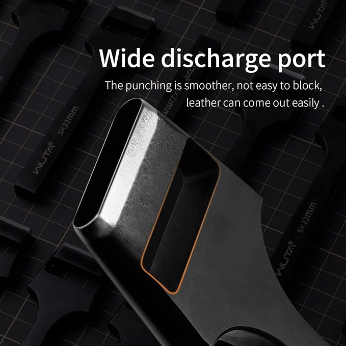 WUTA Leather Belt Hole Puncher Oval Hole Cutter Strap Watch Band Flat Punch Tools Oblong Punch Tool for Leather Crafting (5 * 22mm)