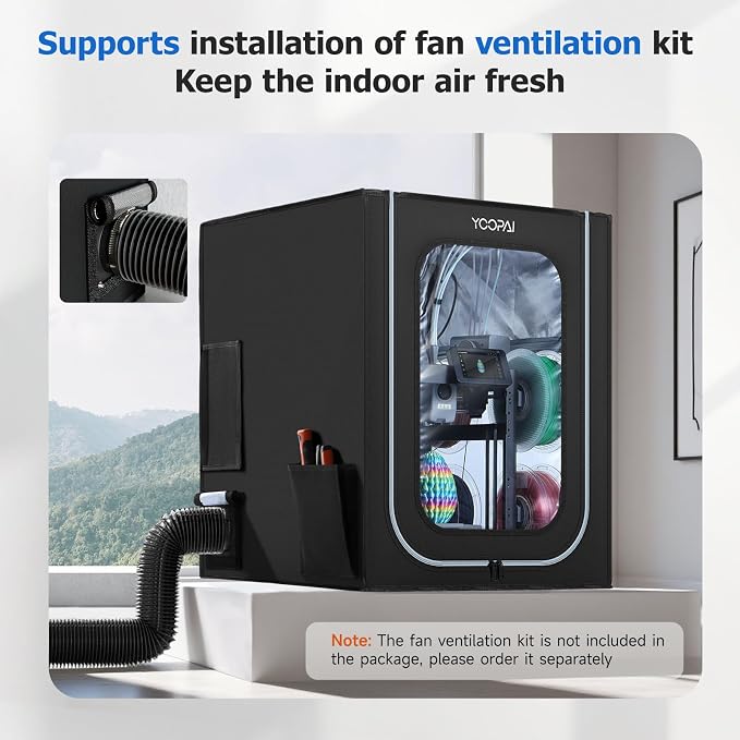 YOOPAI 3D Printer Enclosure with LED Light for AD5X / AD5M 3D Printers, Premium Dustproof Tent Constant Temperature Protective Cover