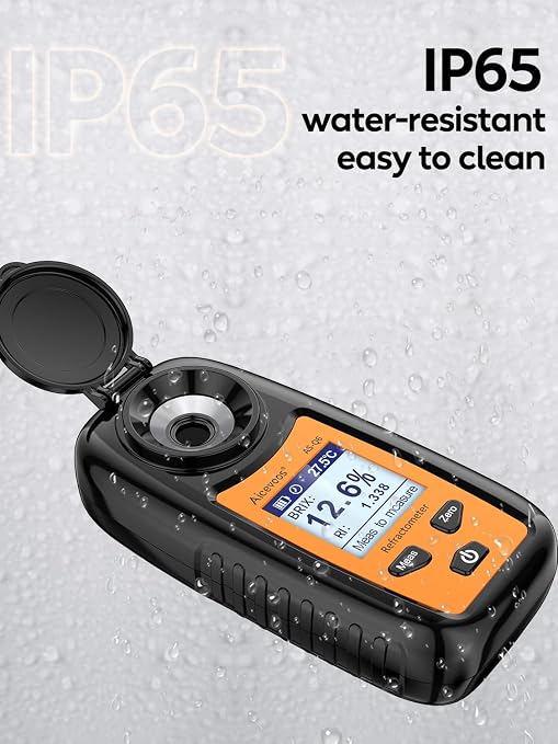 Digital Sugar Brix Refractometer brix Meter Automatic Temperature Compensation Range 0-35%，±0.2% Precision, Perfect for Fruits, Juices, Vegetables, Drinks and Coffee