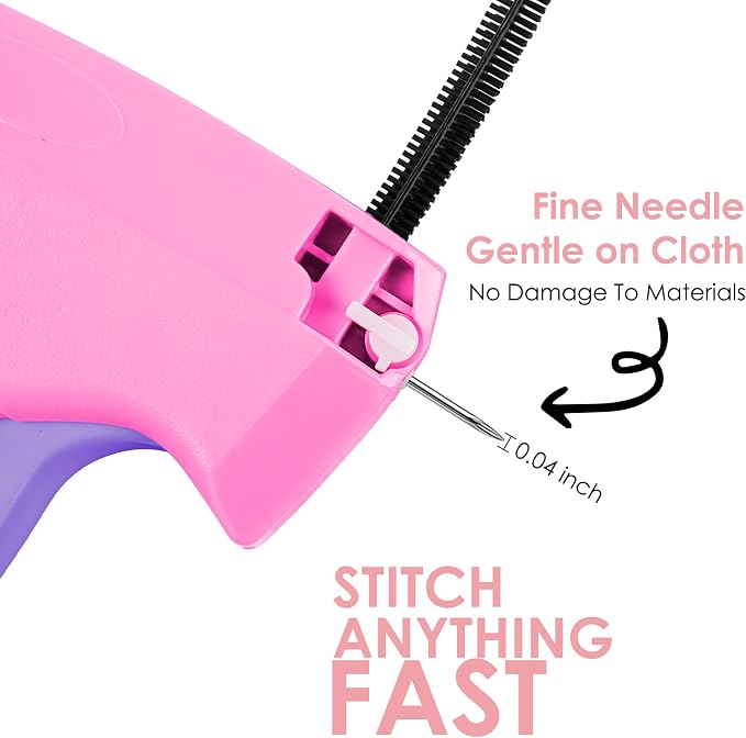 Stitch Gun for Clothes - Handheld Stitch Gun Quick Clothing Fixer - Tagging Gun - Includes 6 Needle, 1000 Black Fasteners & 1000 White Fasteners