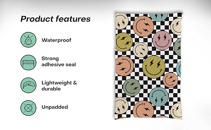 6x9 Poly Mailers – Smiles Checkerboard – Waterproof, Tear-Resistant Shipping Bags with Adhesive Seal – 200 Pack – Package Mint
