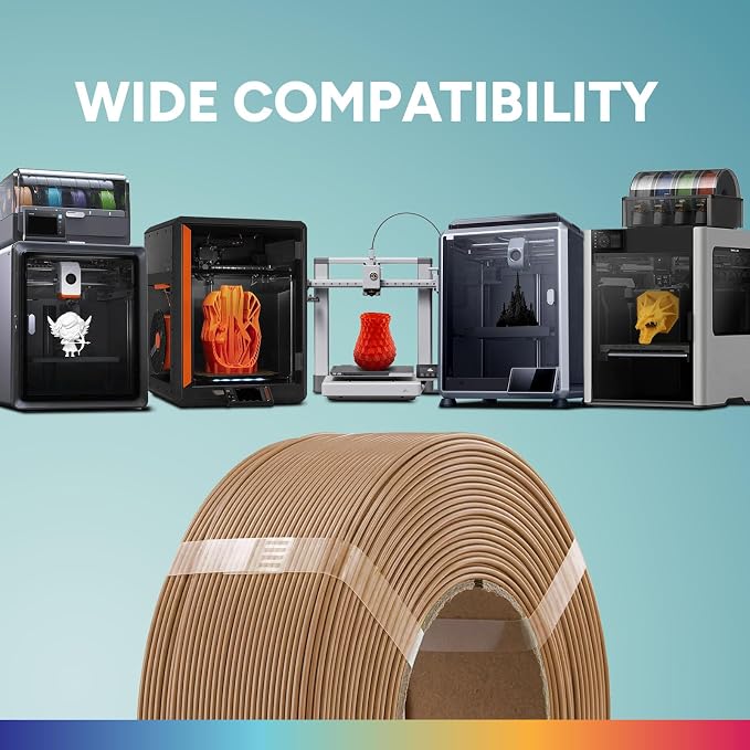 OVERTURE High Speed PLA Filament Refill 1.75mm, Rapid PLA Spoolless 3D Printing Filament, 1kg (2.2lb) Refilament for Bambu Lab, Accuracy +/- 0.02mm, Fit Most FDM Printers (Brown)