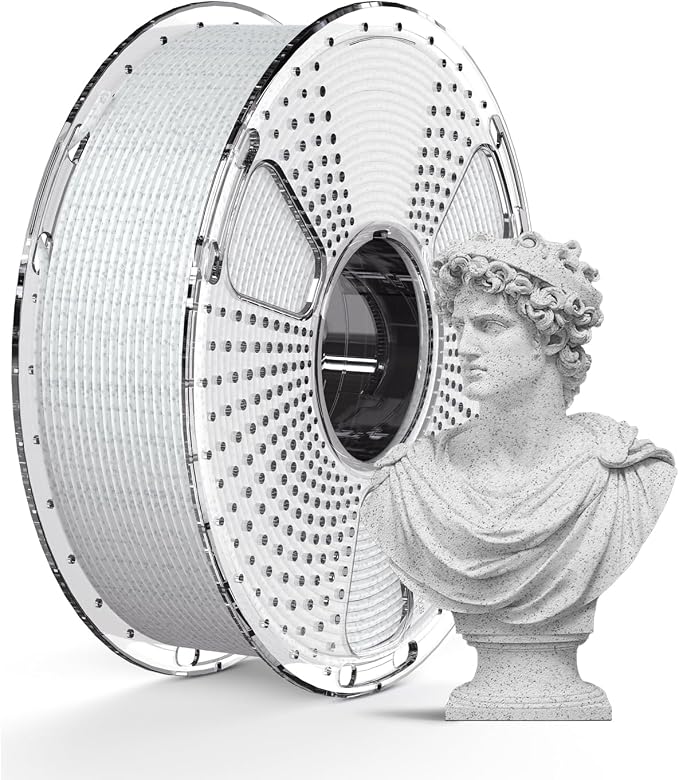 SUNLU High Speed PLA Filament, Natural Marble-Like Texture, Smooth Printing, 1kg (Cool White)