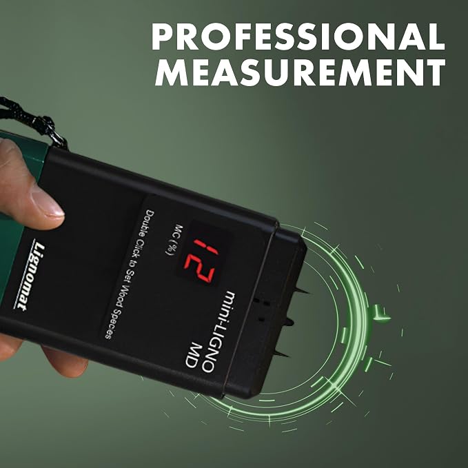 Lignomat Mini-Ligno MD - Pin Moisture Meter - Humidity Detection & Wood Moisture Meter for Wall, Home Construction, Water Damage - Made for Hobbyist Woodworkers - Easy to Use, Reliable, and Durable