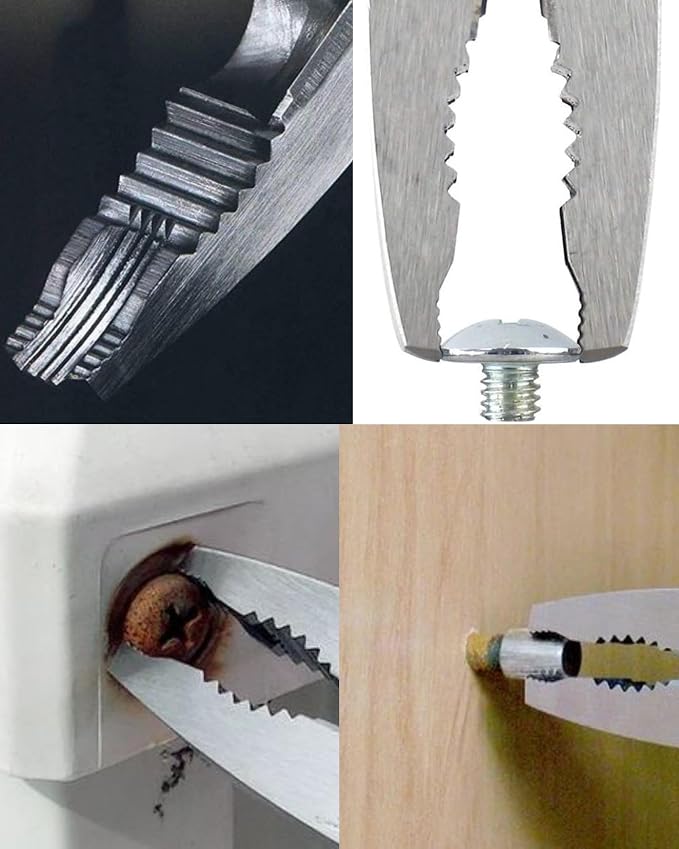 VAMPLIERS 2-Piece Stripped Screw Extractor Kit Made in Japan: 6.25" Screw Removal Pliers + Recessed Screw Extractor. Remove any Rusted/Damaged/Broken or Sunken Screws.