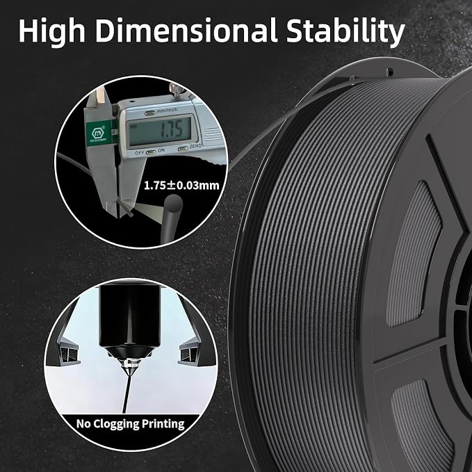 IEMAI Carbon Fiber PETG Filament 1.75mm Bundle 2KG, Matte Black PETG-CF 3D Printer Filament with Dimensional Stability & Low Warpage, High Stiffness, Heat Resistant, Easy Print