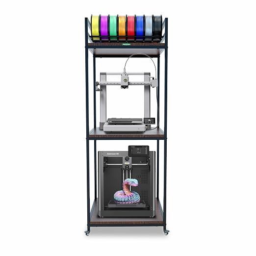 PT2 Ultimate Large 3D Printer Storage Solution, Heavy-Duty 3-Tier Stand & Filament Organizer Rack for Biggest Printers on Wheels
