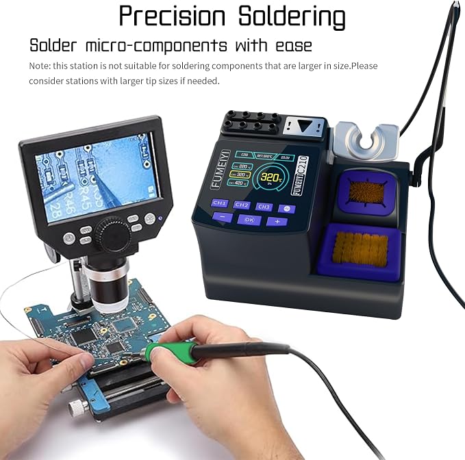 C210 Heat and Soldering Station with Intelligent Temperature Control, Constant-Temperature, Digital Display, High Power, Triple Functions for Precision Soldering Irons Electronic Soldering Kit
