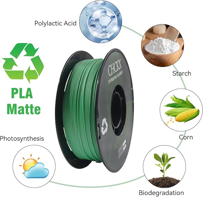 Matte PLA 3D Printer Filament, 1KG Spool(2.2lbs) 1.75mm PLA Gradient Filament for Most FDM 3D Printers,Forest Green