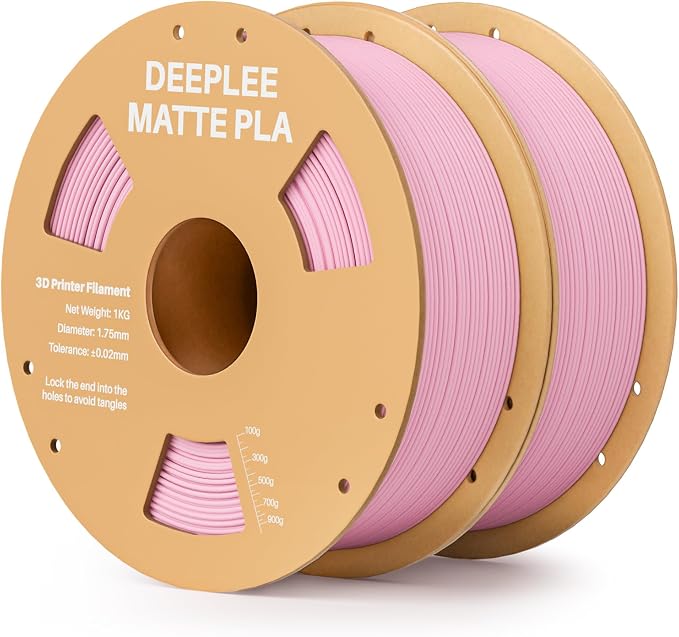 Matte PLA Filament 1.75mm, 3D Printer Filament Dimensional Accuracy +/- 0.02mm, No Clogging, Higher Toughness, Cardboard Spool 3D Filament, 2 Pack Sakura Pink
